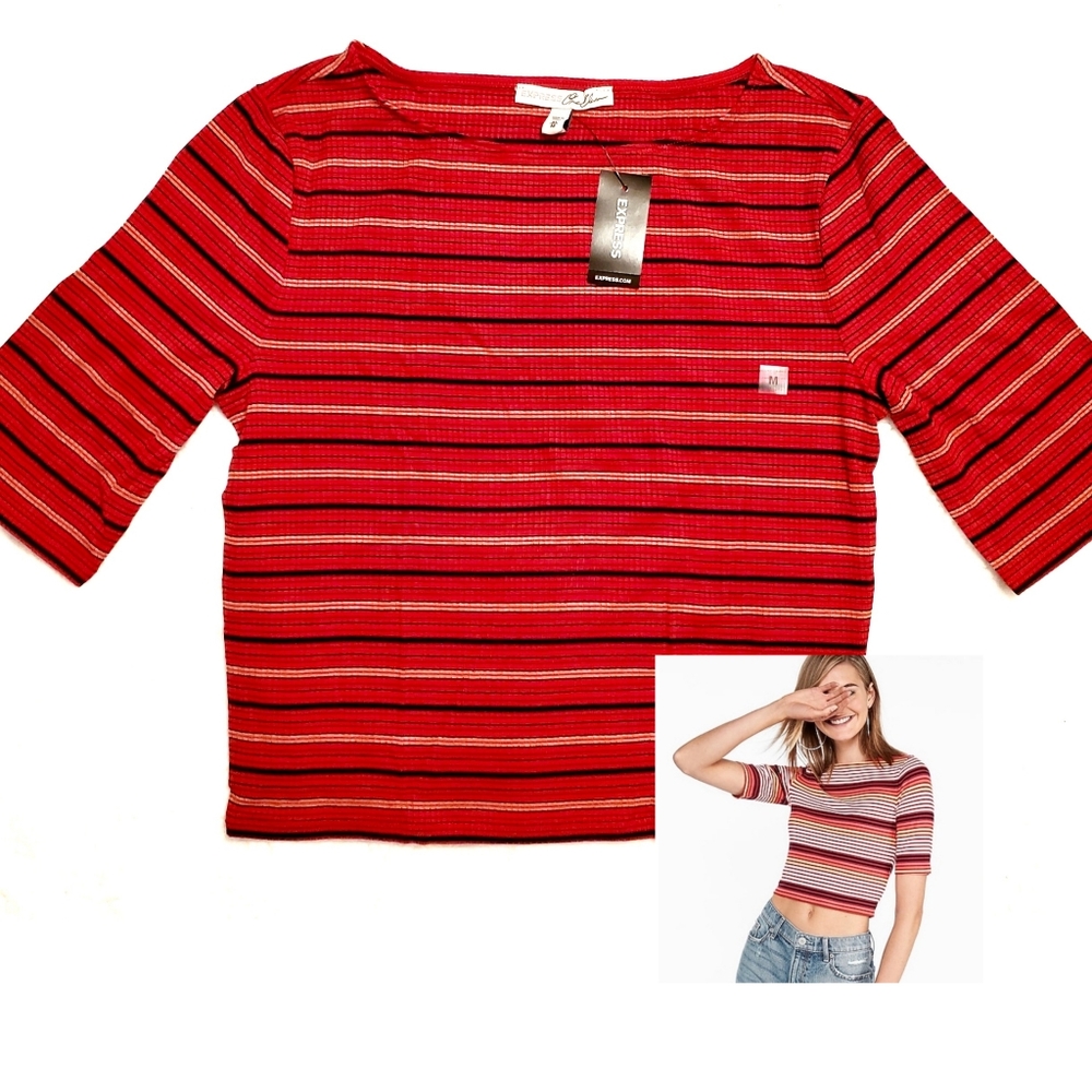 NWT Express Striped Cropped Top